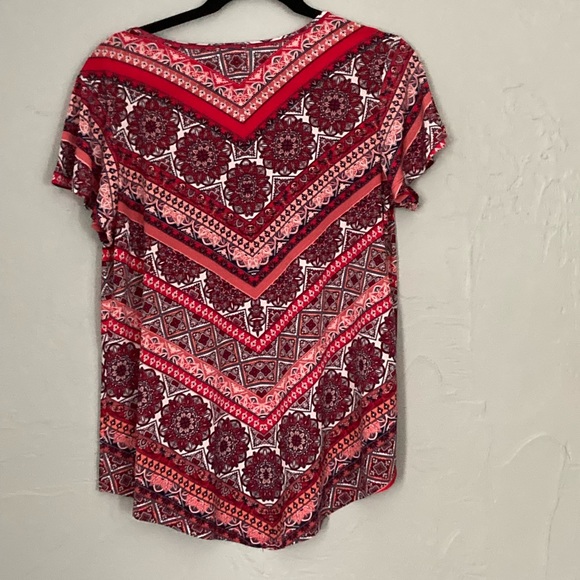 Westport-Large Petite Blouse Red, Pink, White - Picture 3 of 7